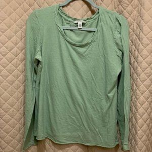 Banana Republic Long Sleeve Tee - Size XL - Celadon Green - 100% Cotton Comfort